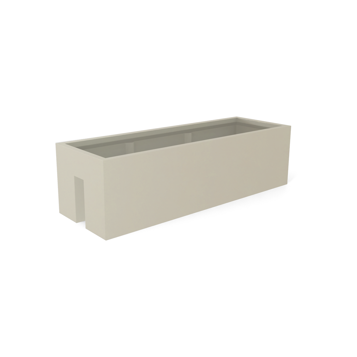 Tiergarden railing fiberglass planter in Satin Beige