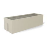 Tiergarden railing fiberglass planter in Satin Beige, 36 × 12 × 10 in, studio render