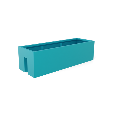 Tiergarden railing fiberglass planter in Satin Seafoam Green