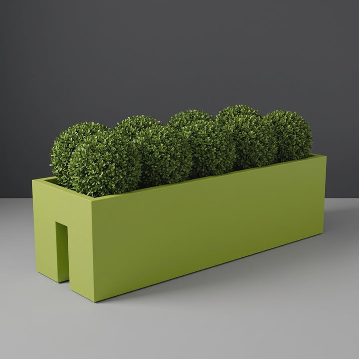 Tiergarden Railing fiberglass planter by Jay Scotts, studio photo