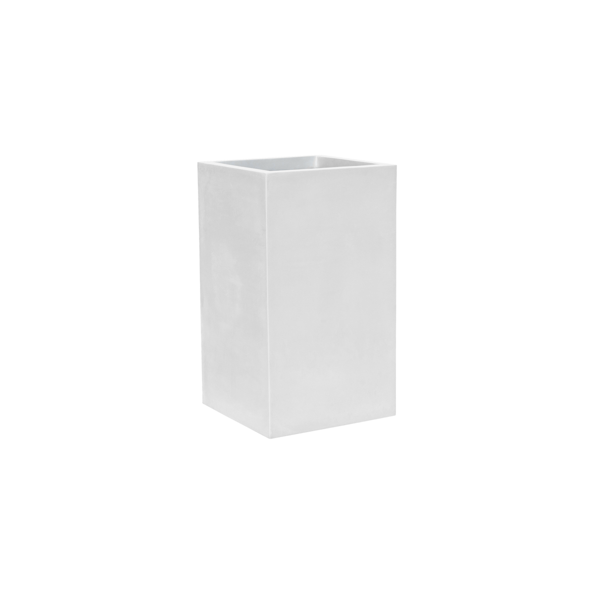 Tolga corner fiberglass planter in Gloss Bright White, 16 × 16 × 24 in, studio render