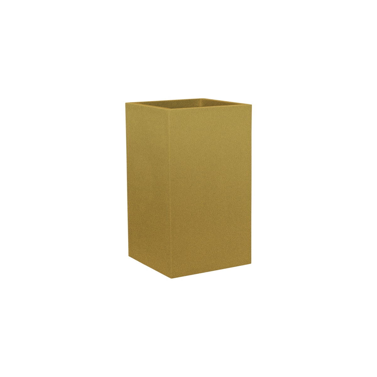 Tolga corner fiberglass planter in Gloss Metallic Gold, 16 × 16 × 24 in, studio render