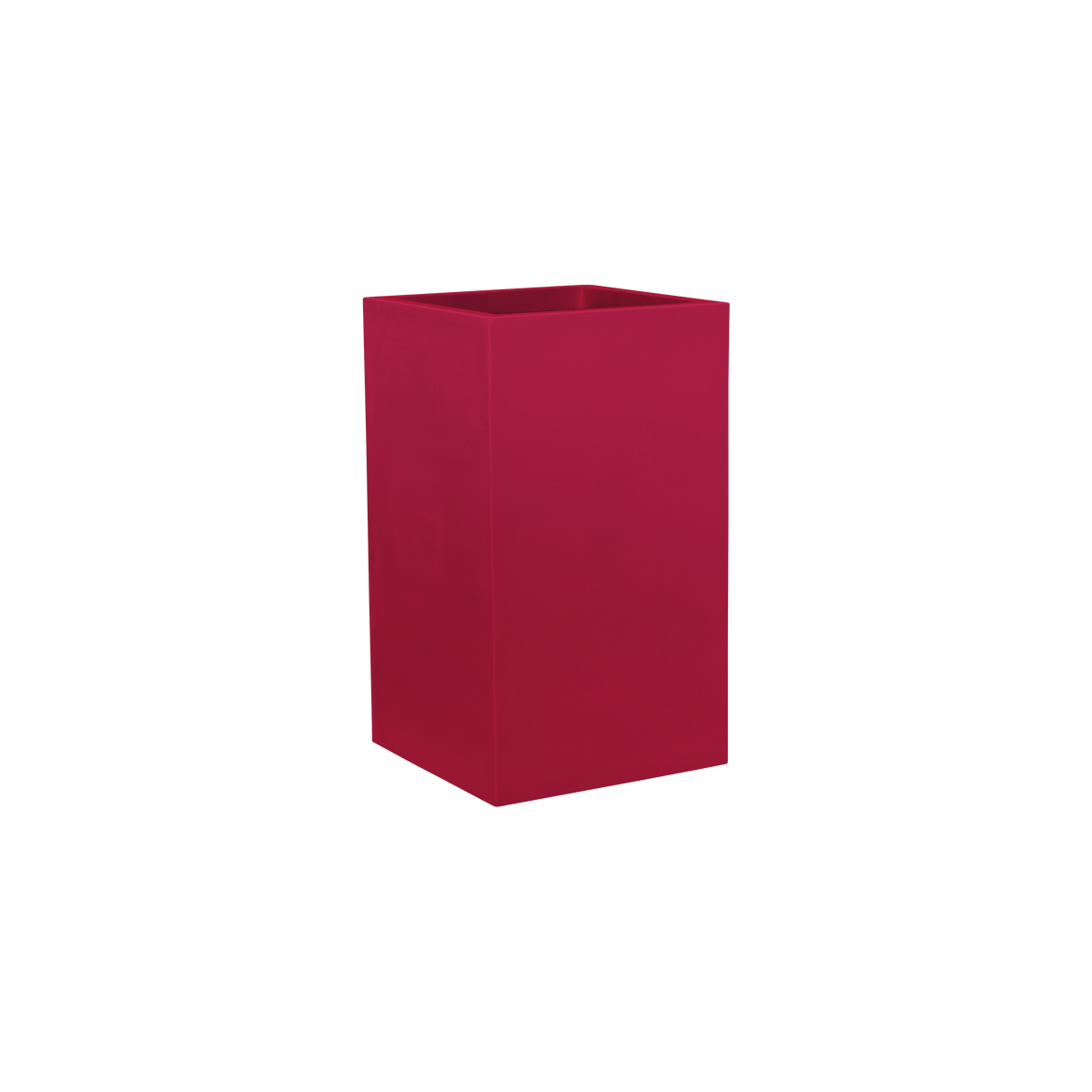 Tolga corner fiberglass planter in Gloss Red, 16 × 16 × 24 in, studio render