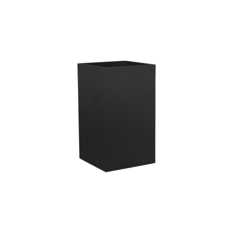 Tolga corner fiberglass planter in Matte Black, 16 × 16 × 24 in, studio render