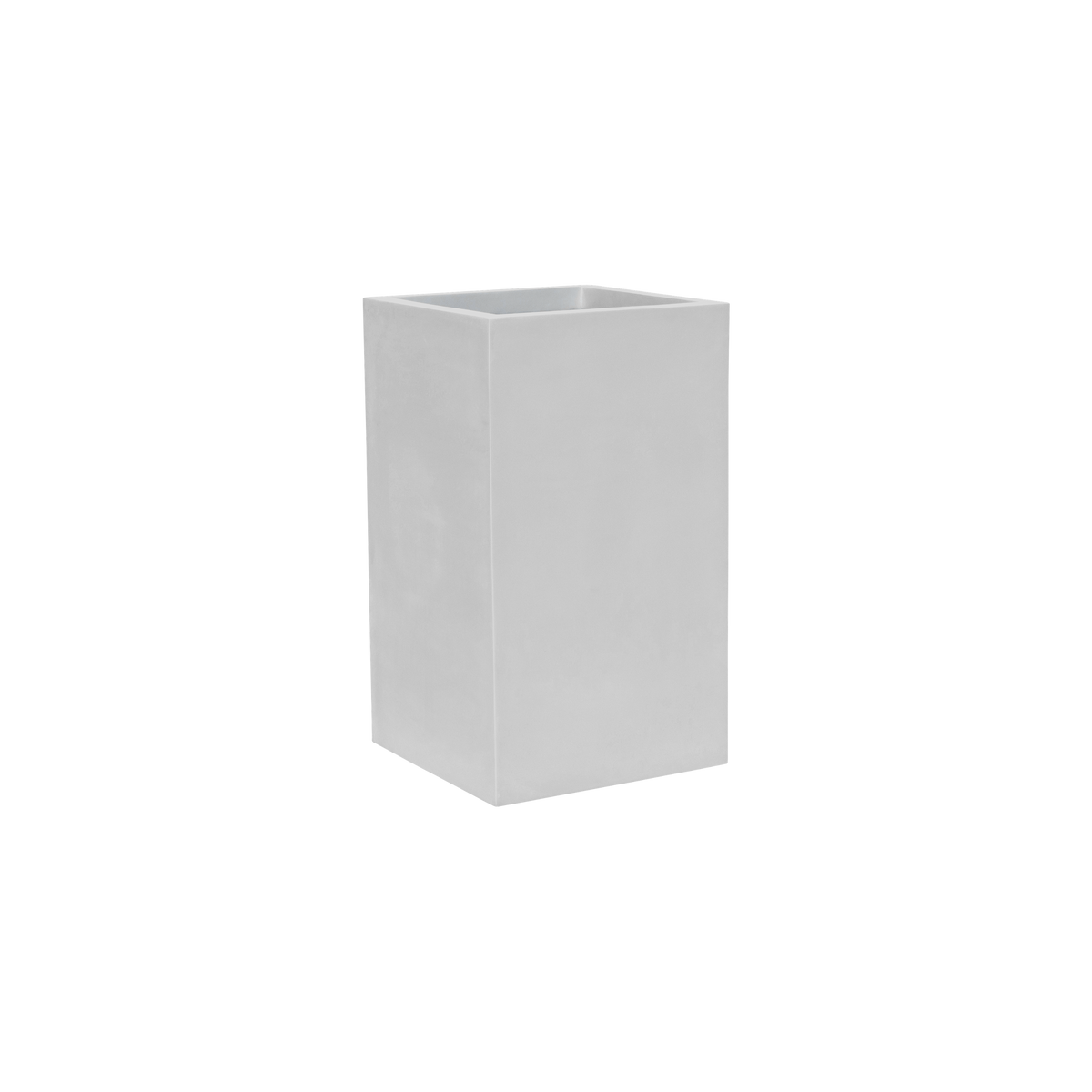 Tolga corner fiberglass planter in Matte Bright White, 16 × 16 × 24 in, studio render