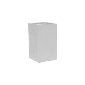 Tolga corner fiberglass planter in Matte Bright White, 16 × 16 × 24 in, studio render