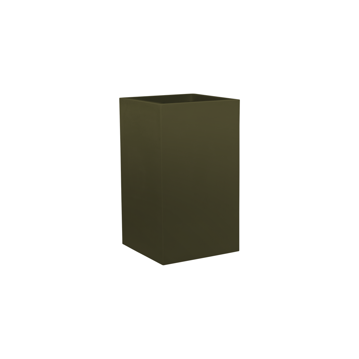 Tolga corner fiberglass planter in Matte Bronze, 16 × 16 × 24 in, studio render