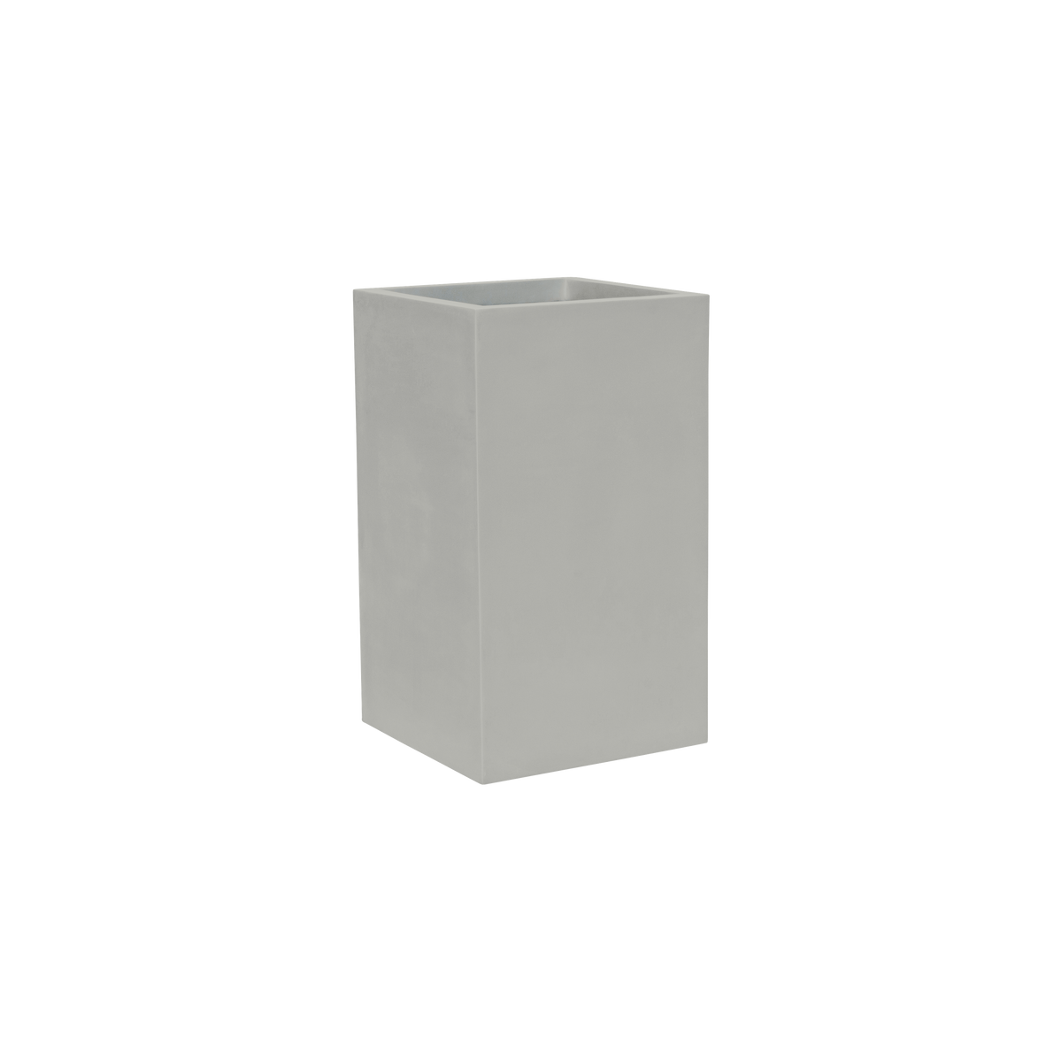 Tolga corner fiberglass planter in Matte Cement Grey, 16 × 16 × 24 in, studio render