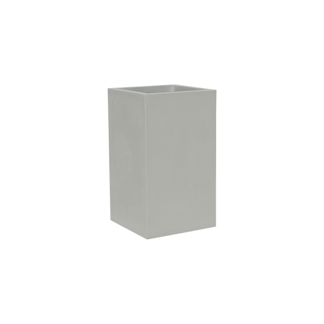 Tolga corner fiberglass planter in Matte Cement Grey, 16 × 16 × 24 in, studio render