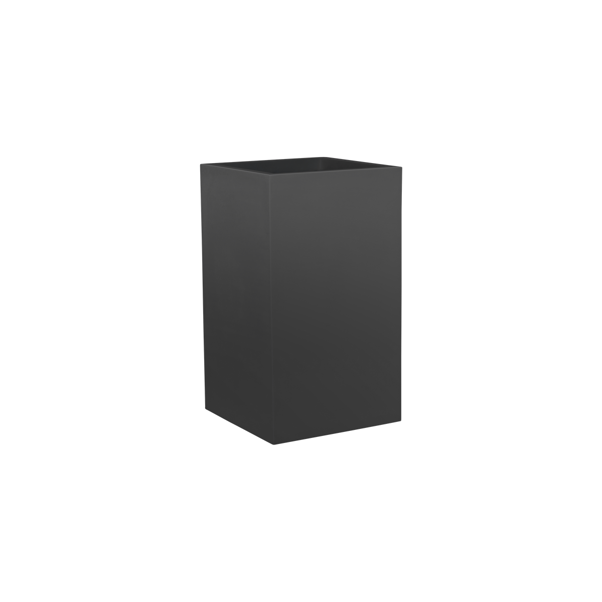 Tolga corner fiberglass planter in Matte Charcoal, 16 × 16 × 24 in, studio render