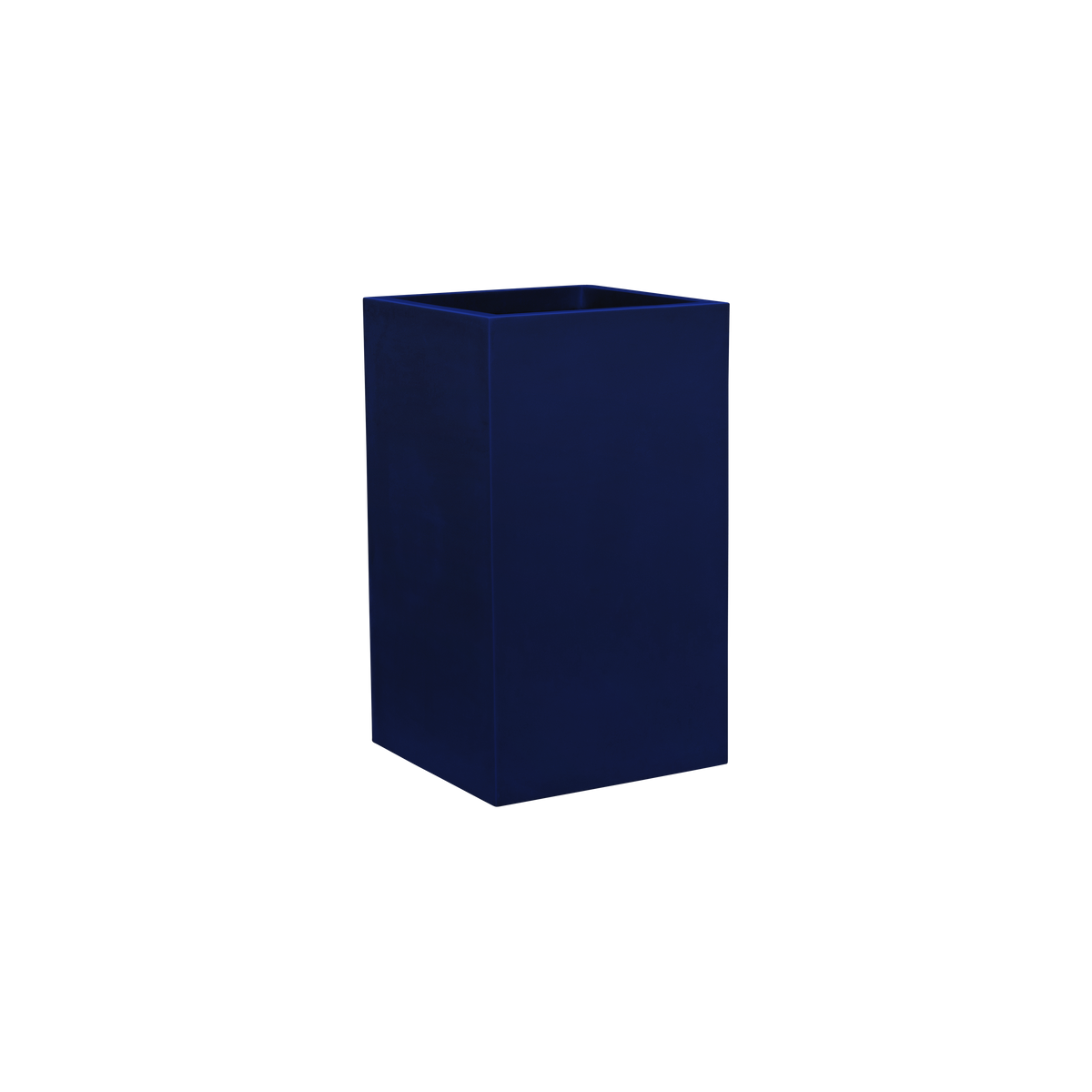 Tolga corner fiberglass planter in Matte Cobalt Blue, 16 × 16 × 24 in, studio render