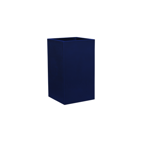 Tolga corner fiberglass planter in Matte Cobalt Blue, 16 × 16 × 24 in, studio render