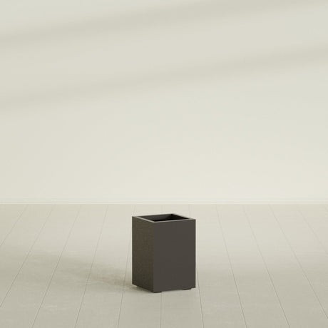 Tolga corner fiberglass planter in Matte Dark Brown