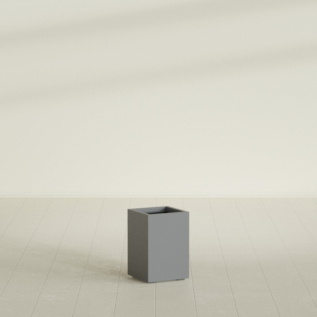 Tolga corner fiberglass planter in Matte Gunmetal