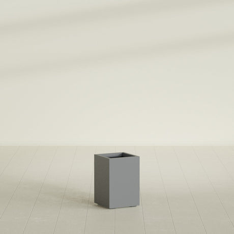 Tolga corner fiberglass planter in Matte Gunmetal