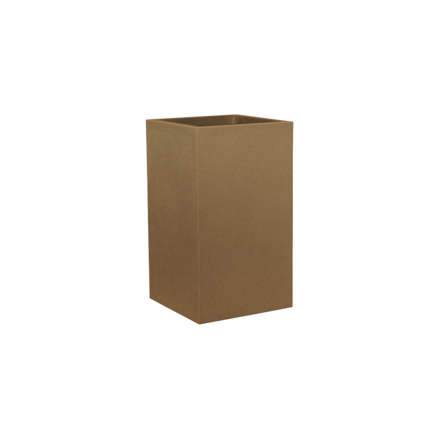 Tolga corner fiberglass planter in Metallic Bronze, 16 × 16 × 24 in, studio render