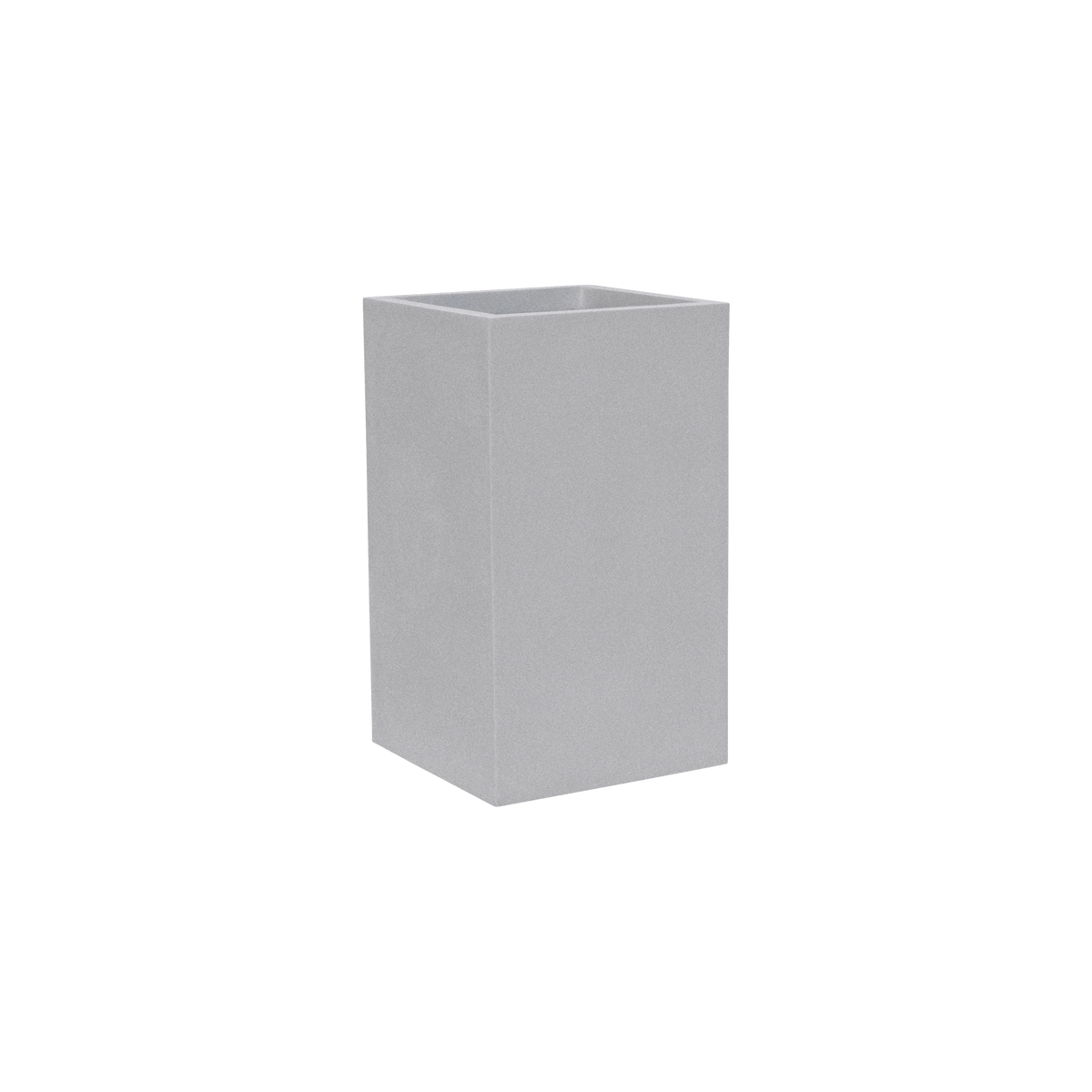 Tolga corner fiberglass planter in Metallic Silver, 16 × 16 × 24 in, studio render