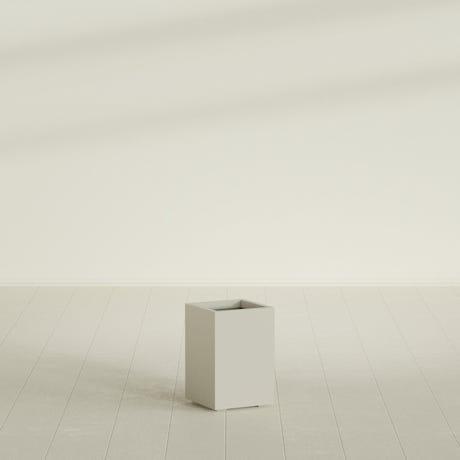 Tolga corner fiberglass planter in Satin Beige