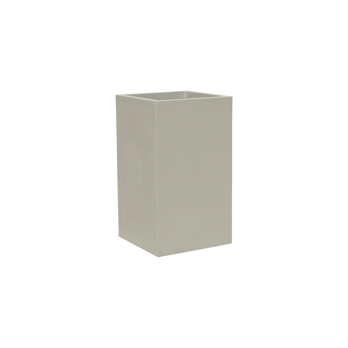 Tolga corner fiberglass planter in Satin Beige, 16 × 16 × 24 in, studio render