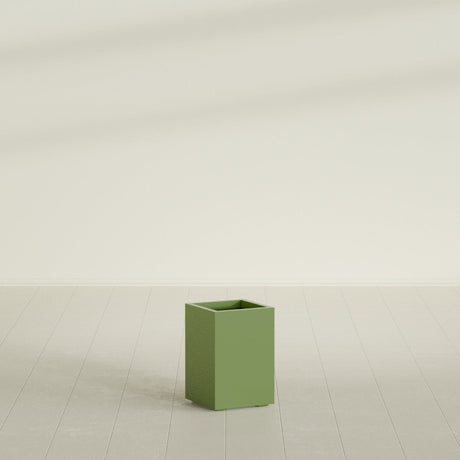Tolga corner fiberglass planter in Satin Green