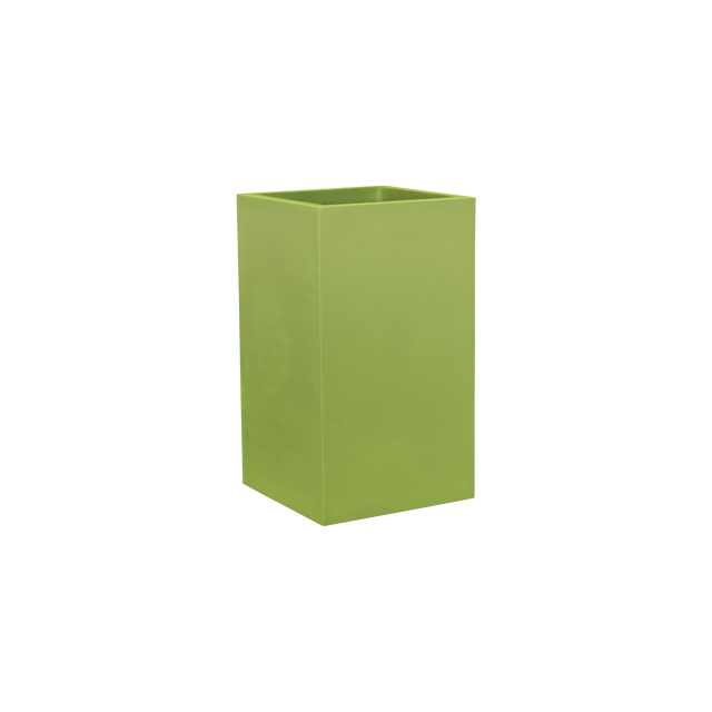 Tolga corner fiberglass planter in Satin Green, 16 × 16 × 24 in, studio render