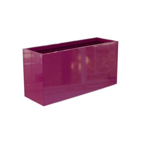 Tolga rectangular fiberglass planter in Gloss Eggplant
