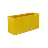 Tolga rectangular fiberglass planter in Gloss Saffron