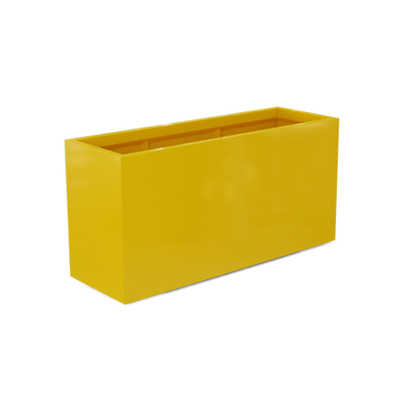 Tolga rectangular fiberglass planter in Gloss Saffron