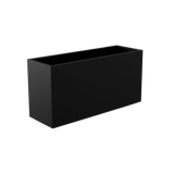 Tolga rectangular fiberglass planter in Matte Black