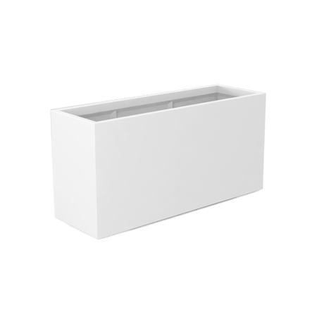 Tolga rectangular fiberglass planter in Matte Bright White
