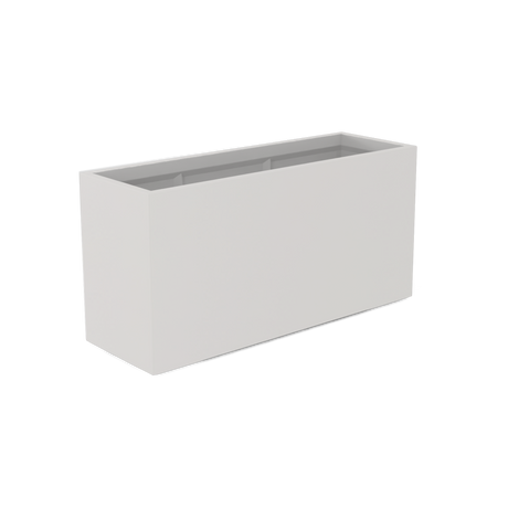 Tolga rectangular fiberglass planter in Matte Cement Grey