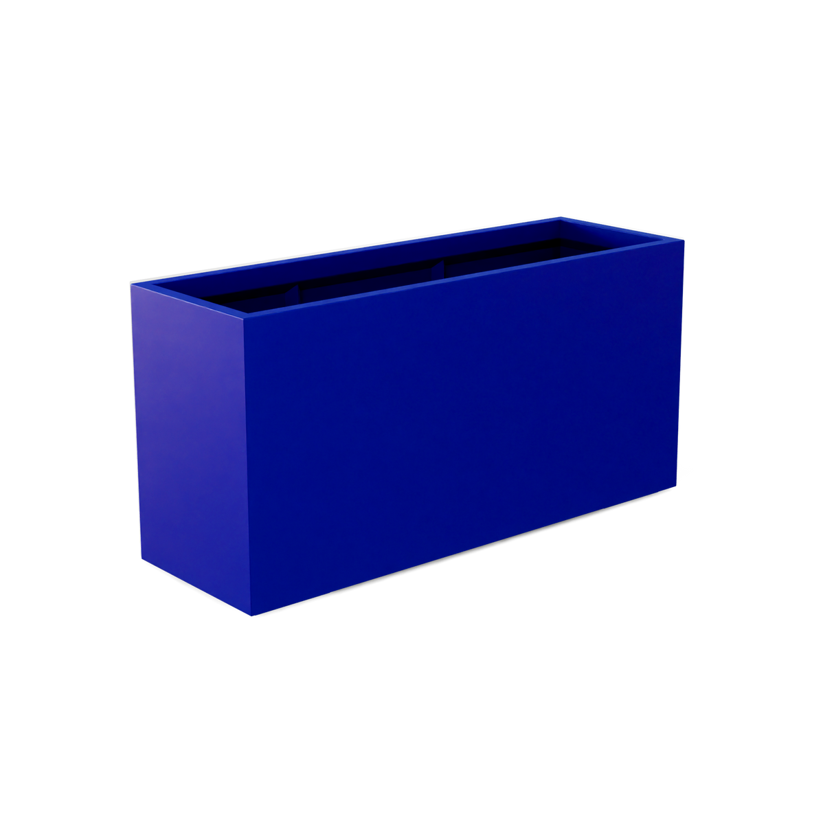 Tolga rectangular fiberglass planter in Matte Cobalt Blue