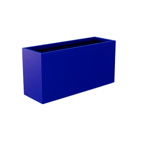 Tolga rectangular fiberglass planter in Matte Cobalt Blue