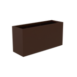 Tolga rectangular fiberglass planter in Matte Dark Brown