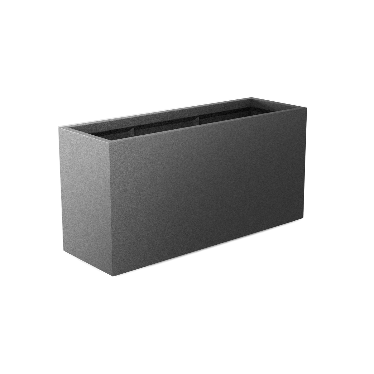 Tolga rectangular fiberglass planter in Matte Gunmetal
