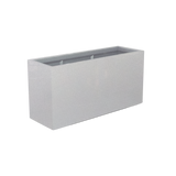 Tolga rectangular fiberglass planter in Metallic Silver