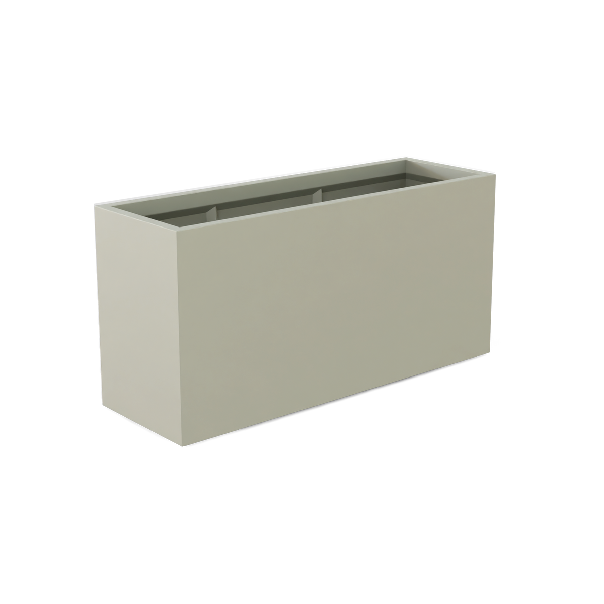 Tolga rectangular fiberglass planter in Satin Beige