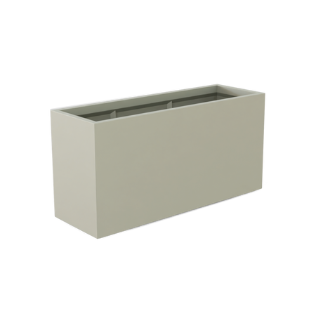 Tolga rectangular fiberglass planter in Satin Beige