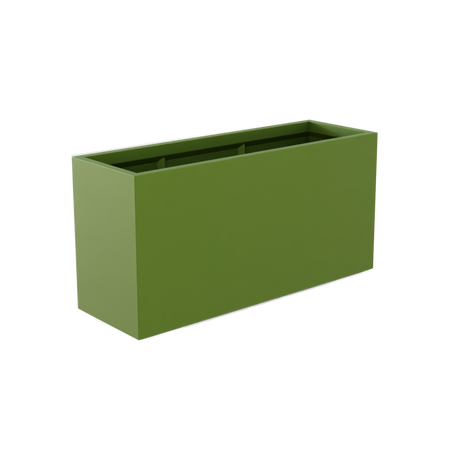 Tolga rectangular fiberglass planter in Satin Green