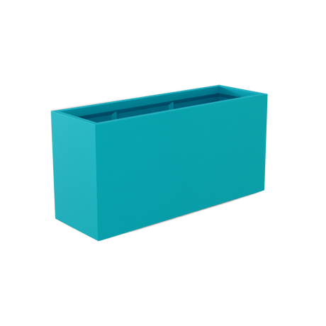 Tolga rectangular fiberglass planter in Satin Seafoam Green
