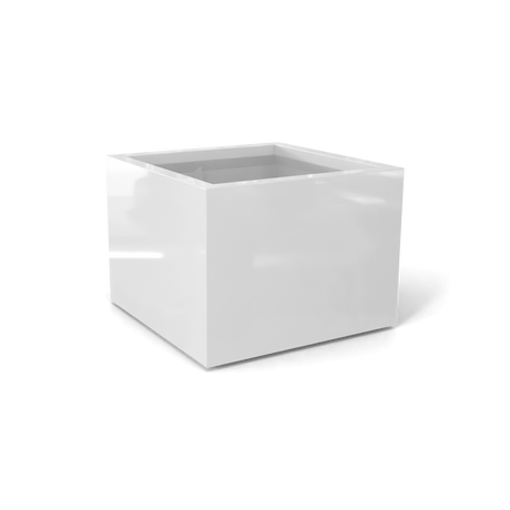 Torino corner fiberglass planter in Gloss Bright White