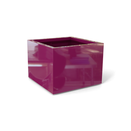 Torino corner fiberglass planter in Gloss Eggplant