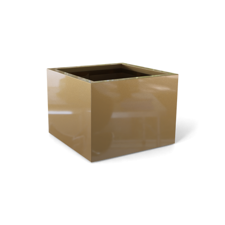 Torino corner fiberglass planter in Gloss Metallic Gold