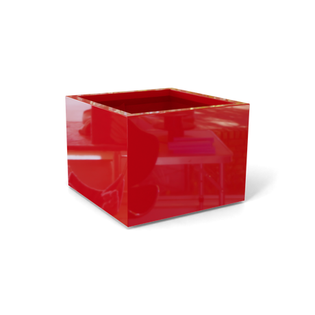 Torino corner fiberglass planter in Gloss Red