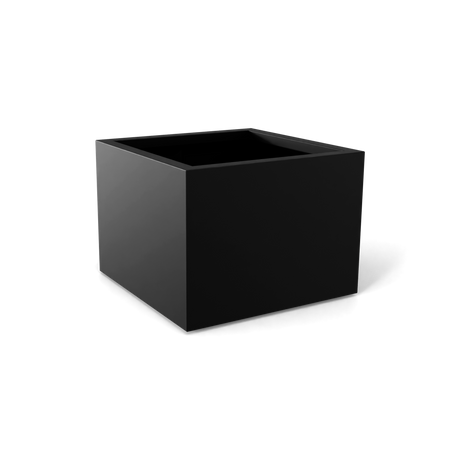 Torino corner fiberglass planter in Matte Black