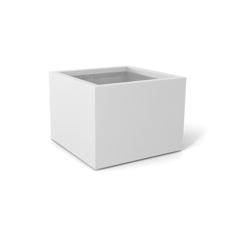 Torino corner fiberglass planter in Matte Bright White
