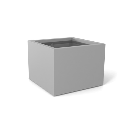 Torino corner fiberglass planter in Matte Cement Grey