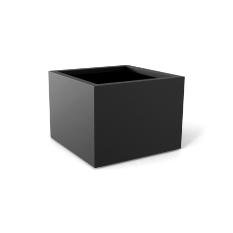 Torino corner fiberglass planter in Matte Charcoal