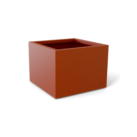 Torino corner fiberglass planter in Matte Terra Cotta