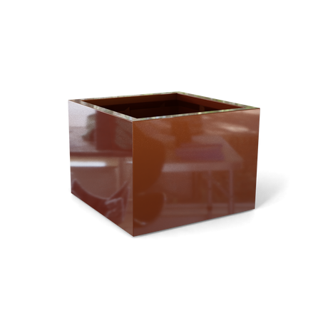 Torino corner fiberglass planter in Metallic Bronze